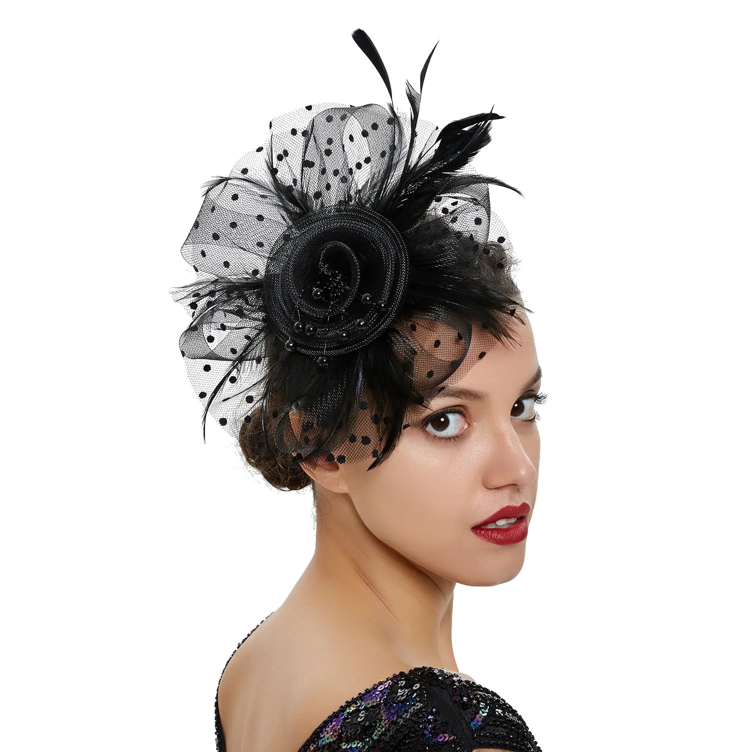 Chapeau Fleurie <br> Fascinateur Noir