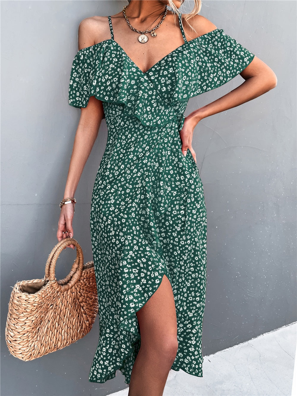 Robe Fleurie <br> Epuré Verte