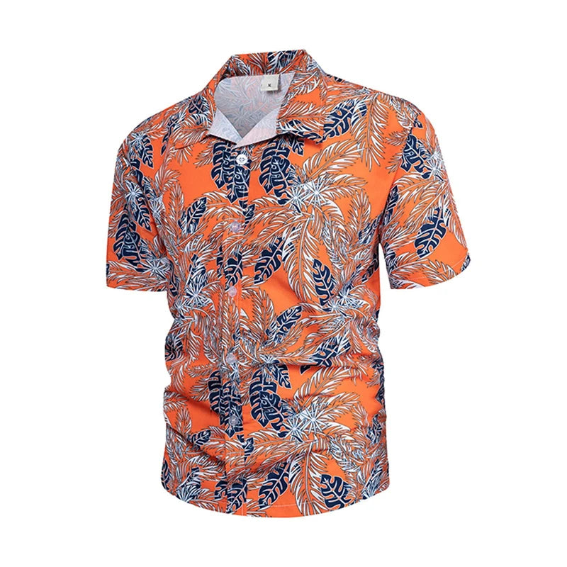 Camisa hawaiana extragrande con flores para hombre