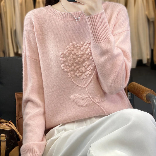 Pullover <br> Fleuri Rose