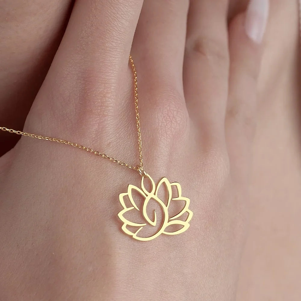 Lotus Flower Necklace for Women