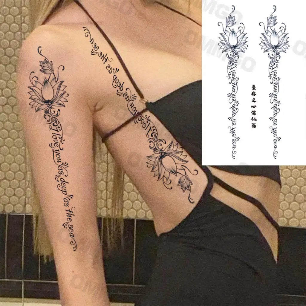 Spine Flower Tattoo