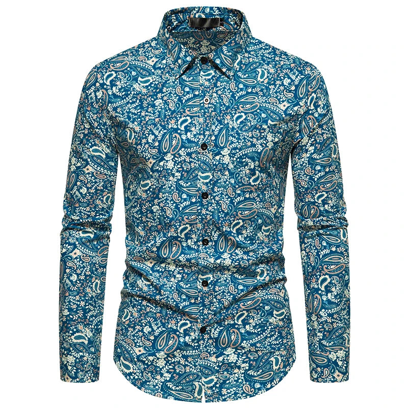 Chemise Homme Fleurie <br> Bleu