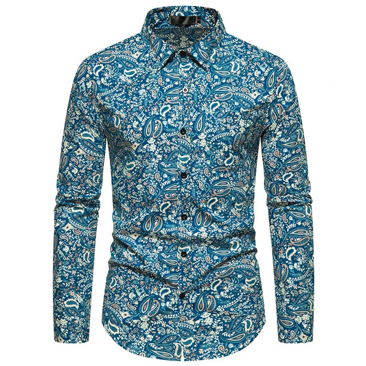 Chemise Homme Fleurie <br> Bleu