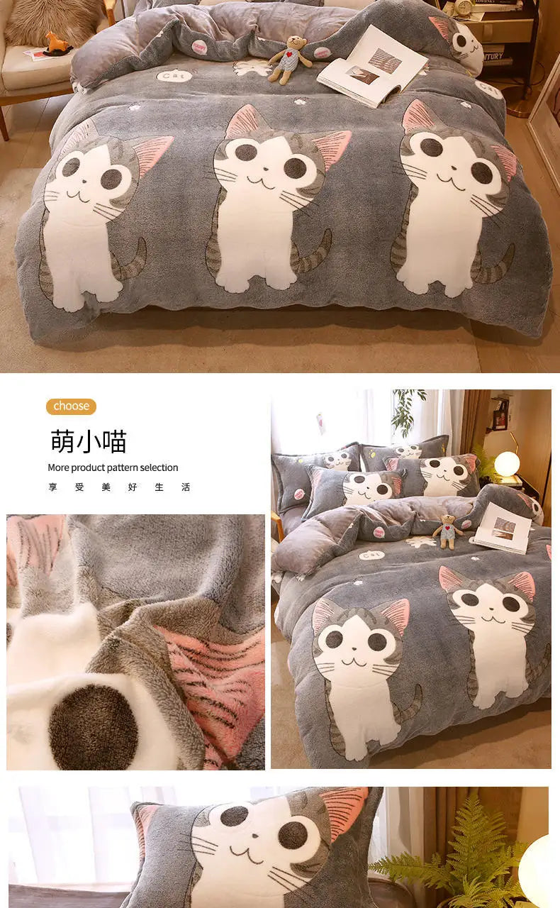 Housse de Couette Fleurie en Polaire