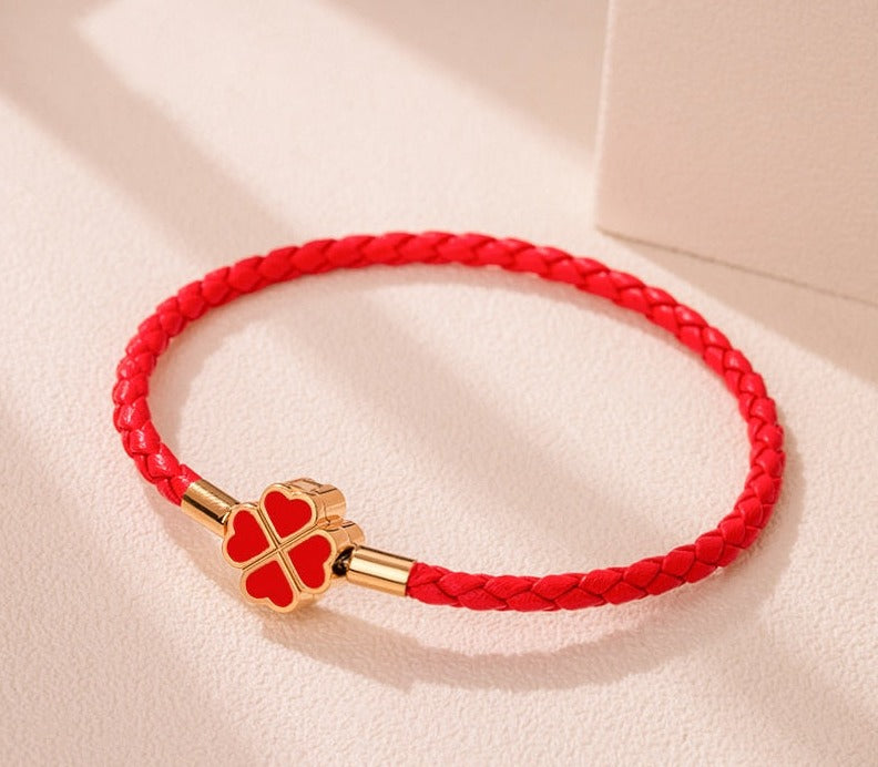 Bracelet Fleur <br> Porte Bonheur Rouge