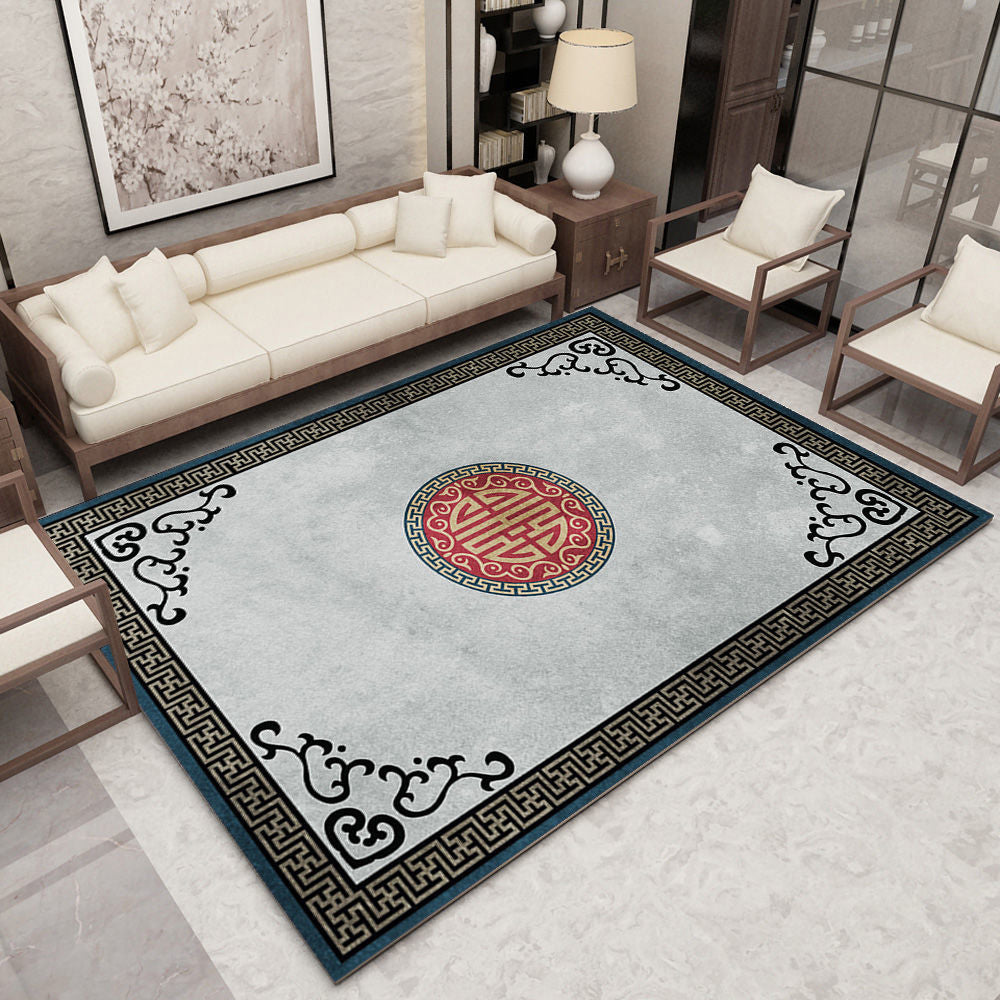 Tapis Fleur <br> Style Chinois Gris