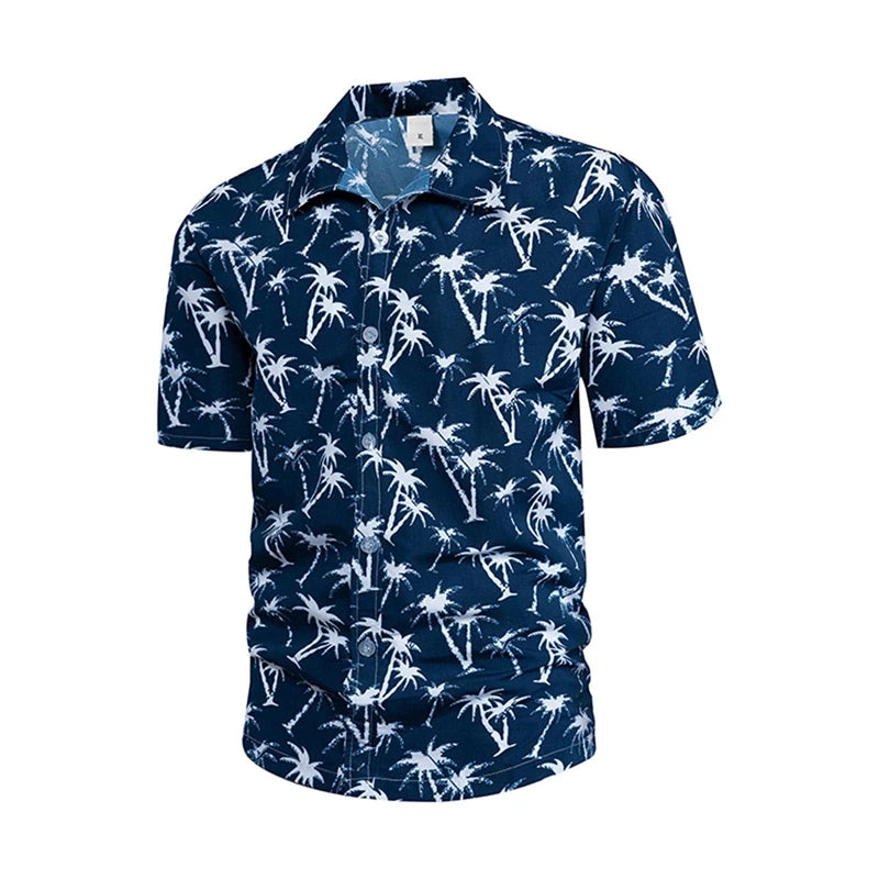 Camisa hawaiana extragrande con flores para hombre