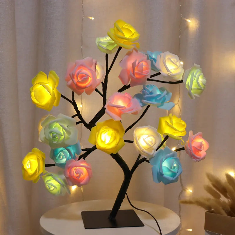 Lampe Fleur <br> Rose Coloré