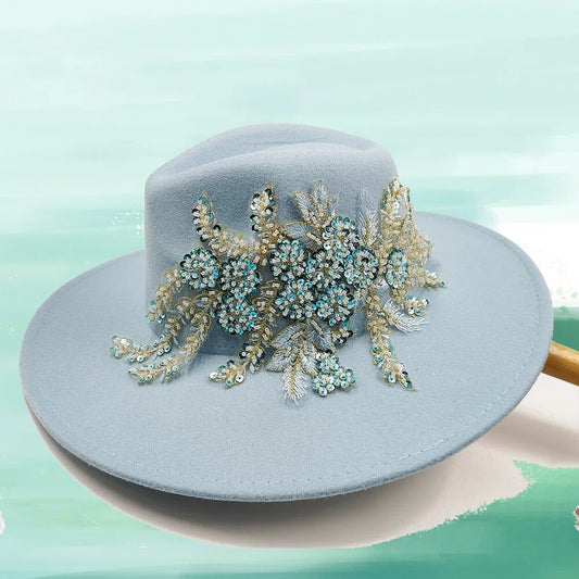 Chapeau Fleurie <br> Bleu Ciel