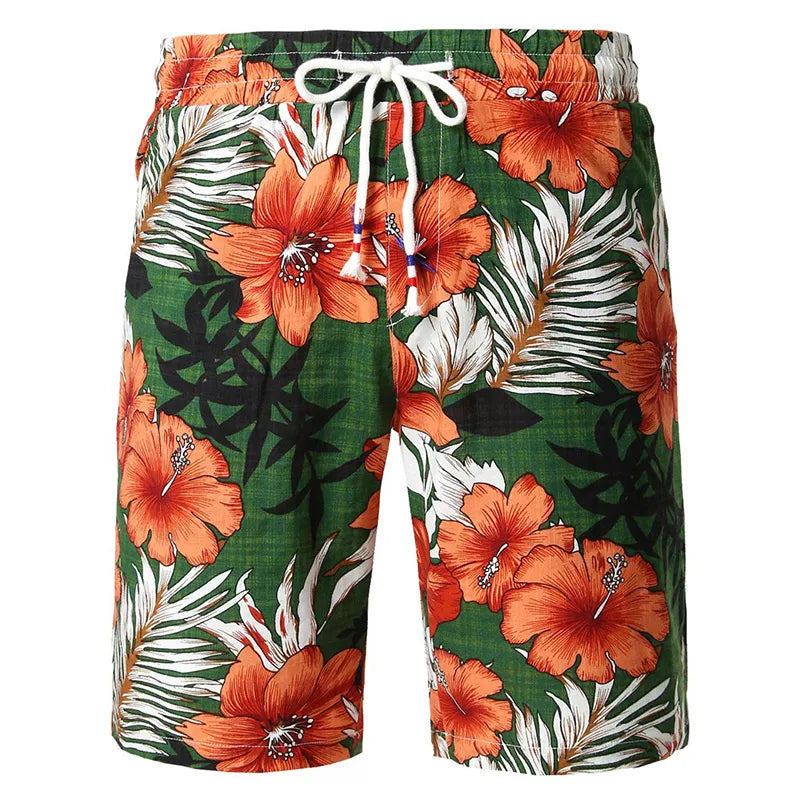 Short De Bain A Fleur <br> Orange Jungle