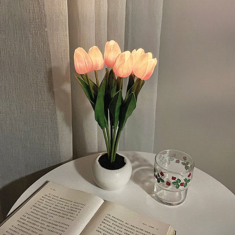 Lampe Fleur  Tulipe Rose