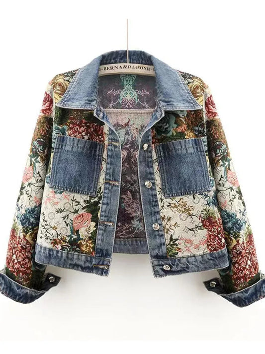 Veste En Jean Fleurie Femme