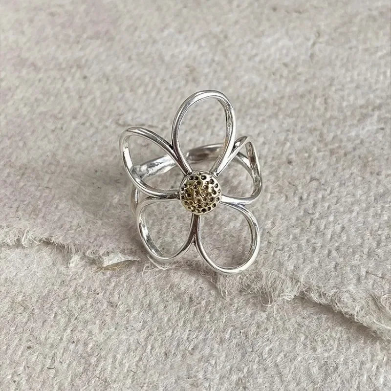 White Rose Flower Ring