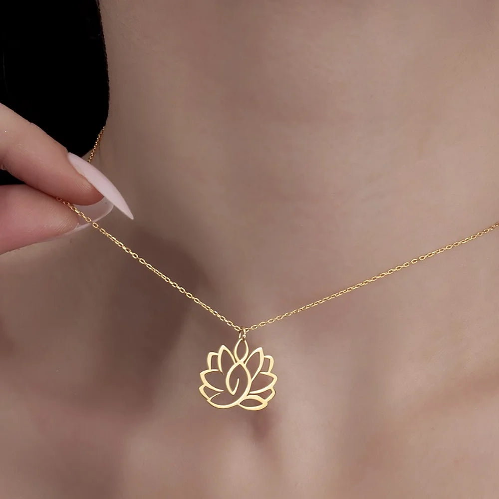 Lotus Flower Necklace for Women