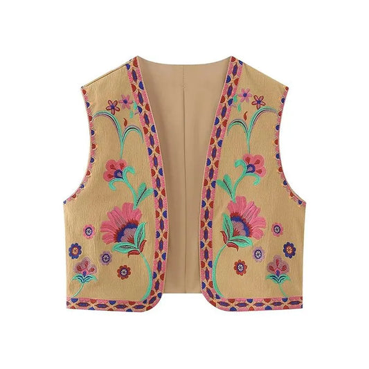 Gilet Fleuri Femme <br> Vintage Design Rose