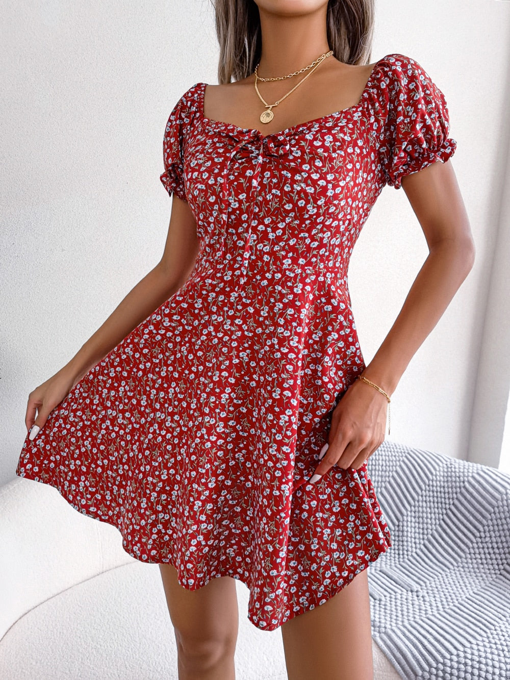 Robe Fleurie <br> Epuré Design Vintage rouge