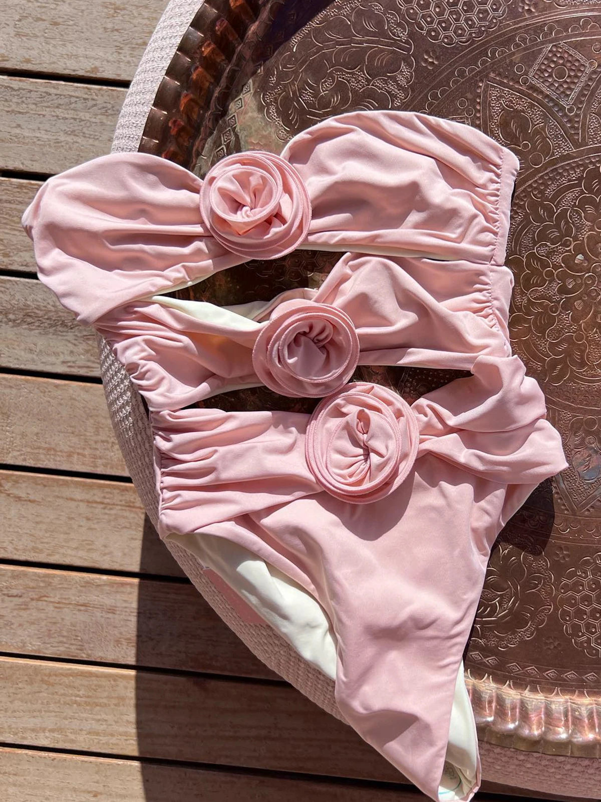 Maillot De Bain <br> Fleuri Rose