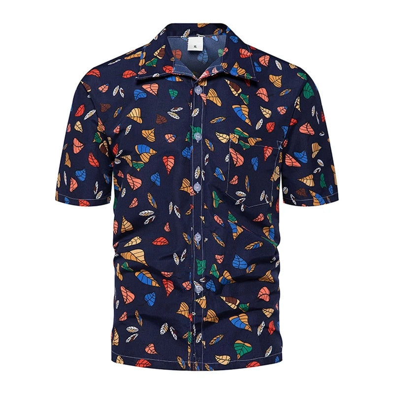 Camisa hawaiana extragrande con flores para hombre