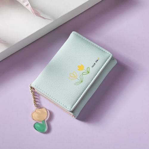 Portefeuille Fleuri   Chaîne Vert