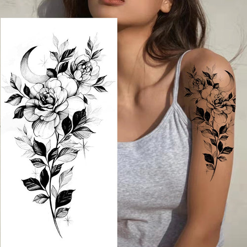 Tatouage Fleur   Bouquet Lune