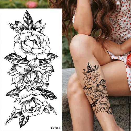 Tatouage Fleuri   Tibia