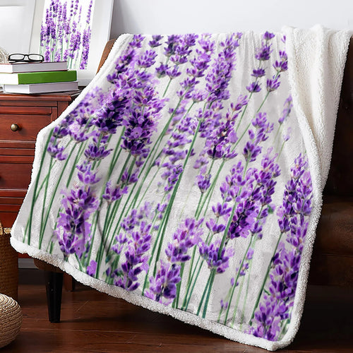 Floral Plaid  Lavender Stem Tiles