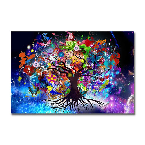 Tableau Fleur   De Vie Multicolore