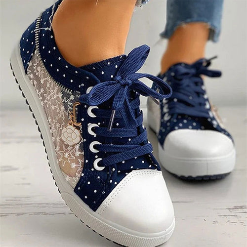 Chaussure Fleurie   Femme Bleu Marine