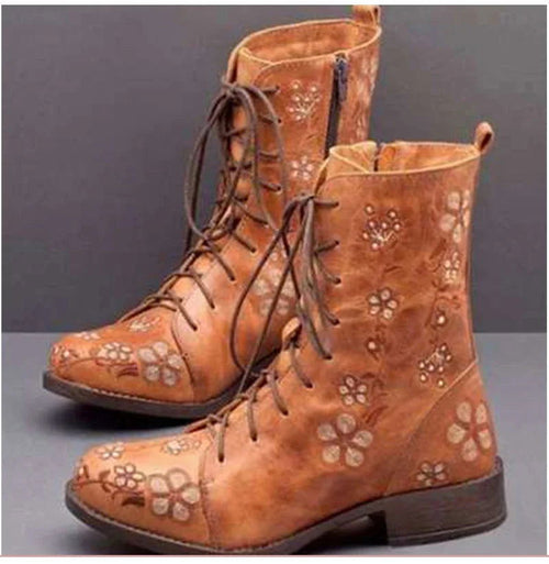 Women's Floral Ankle Boots