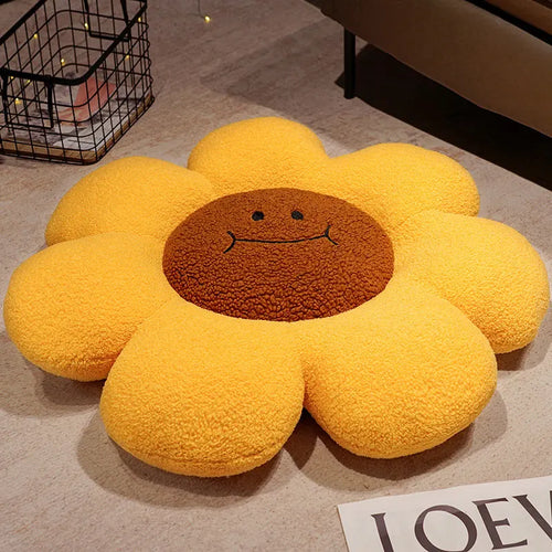 Coussin En Forme   De Fleur Jaune
