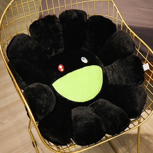 Coussin En Forme De Fleur   Noir
