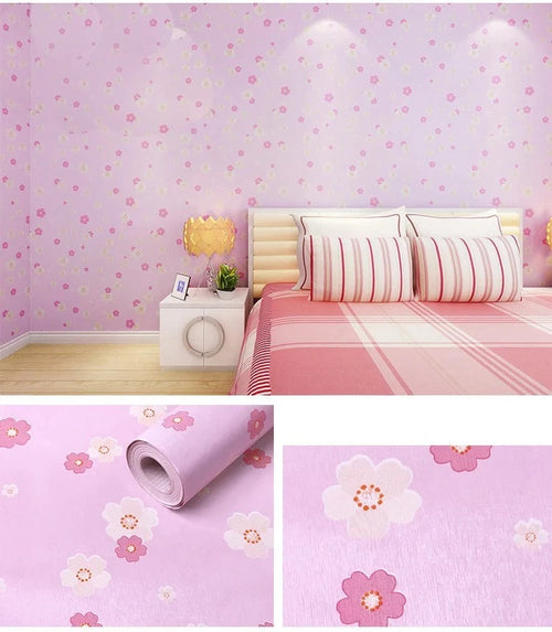 Papier Peint   Fleuri Rose Cartoon