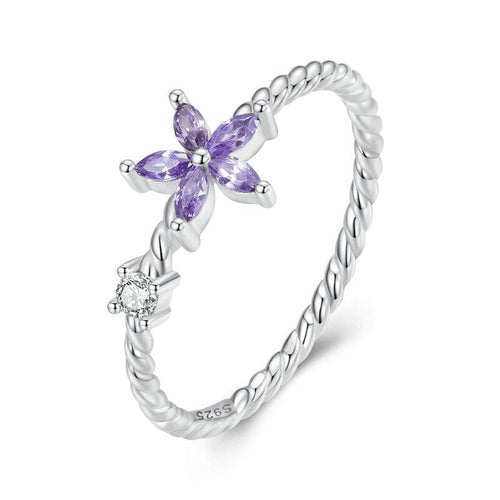 Bague Fleur   Violette (Argent)
