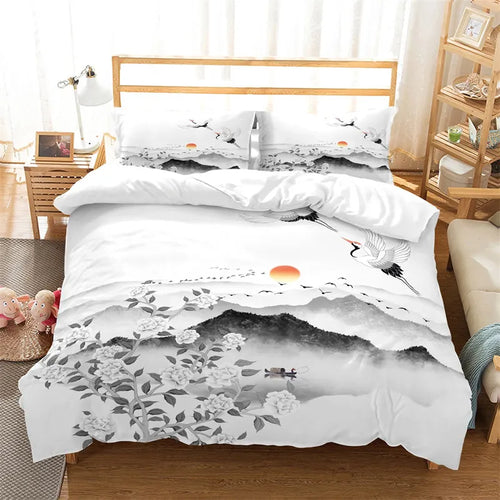 Housse De Couette Fleurie   Blanche