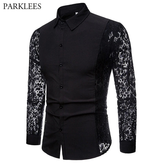 Chemise A Fleur Homme Noire - Plante Paradise