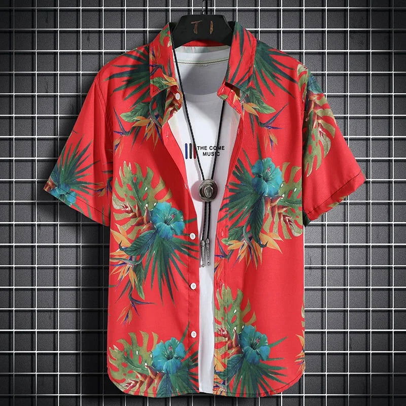 Chemise Fleurie Homme Manche Courte Plage - Plante Paradise