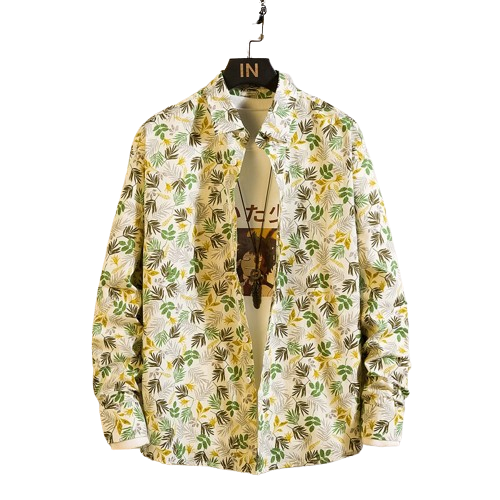 Chemise a Fleur Homme   Feuille Palmier