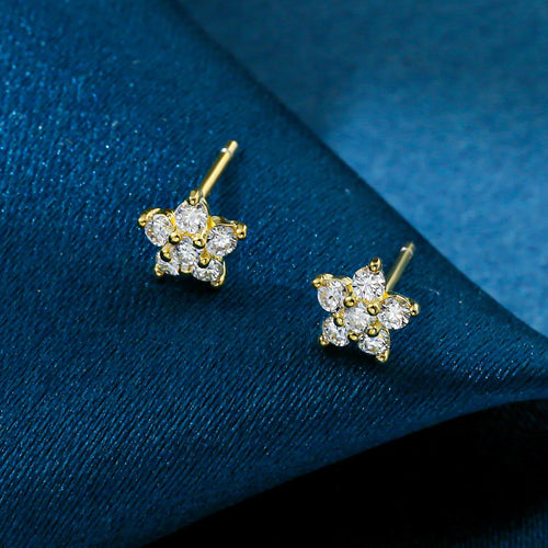 Pendiente de flores  estrella