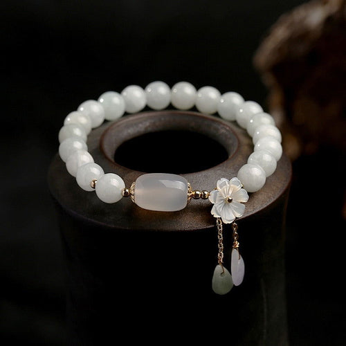 Flower Wristband  Pearl