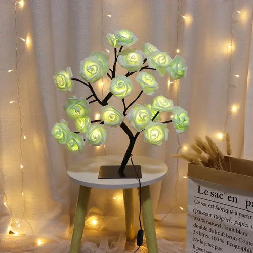 Lampe Fleur   Rose Verte