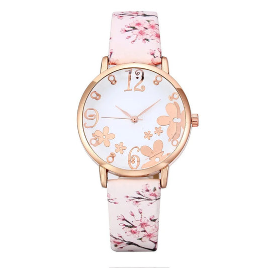 Montre Fleurie <br> Rose Design Cartoon