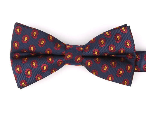 Noeud Papillon Fleuri   Rouge-Bleu