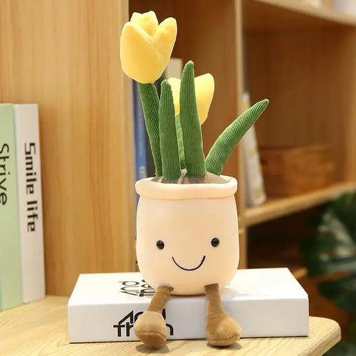 Peluche Fleur   Tulipe Jaune