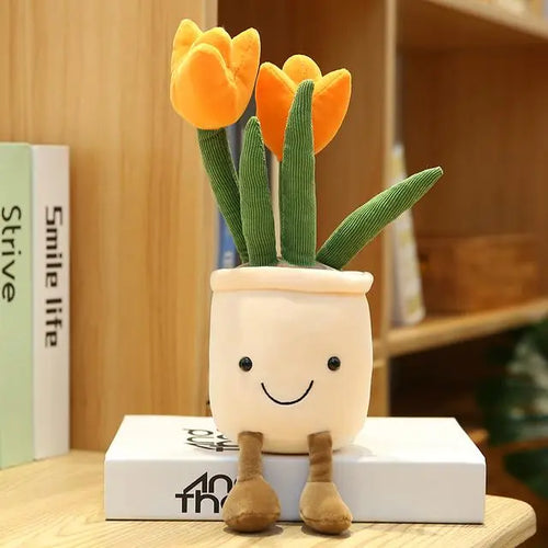 Peluche Fleur   Tulipe Orange