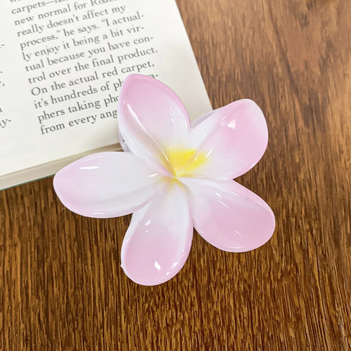 Clip de flores  Cabello morado tahitiano brillante