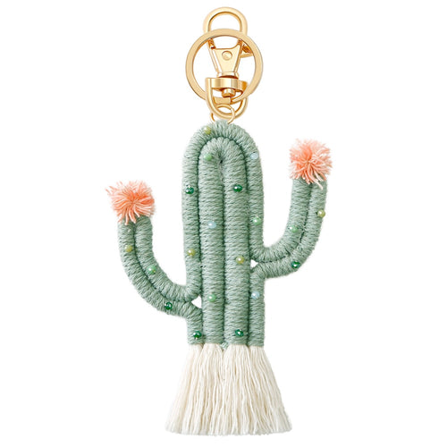 Porte Clé Fleur   Cactus Vert Clair
