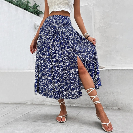 Jupe fleurie bohème Taille Haute - Plante Paradise