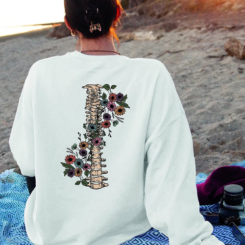Pull Fleuri   Blanc