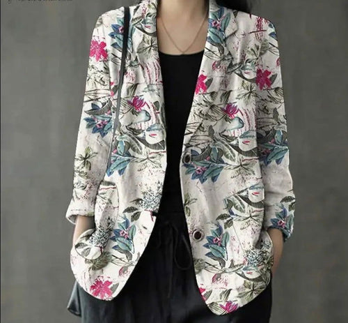 Floral Blazer  Oversized Woman